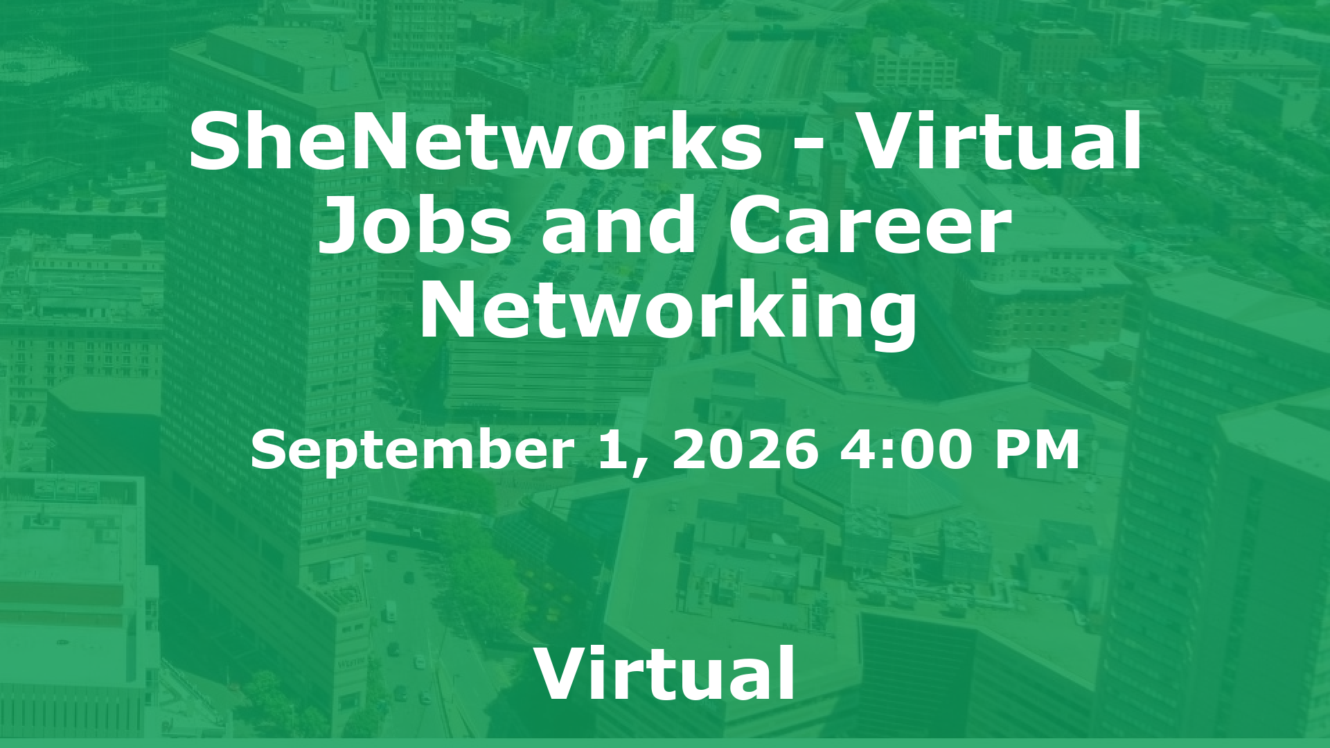 SheNetworks - Virtual Jobs and Career Networking event image